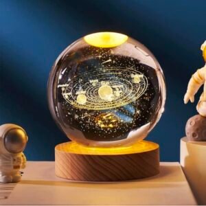 3D Galaxy Crystal Ball Night 3W Decorative Lamp (Brown)